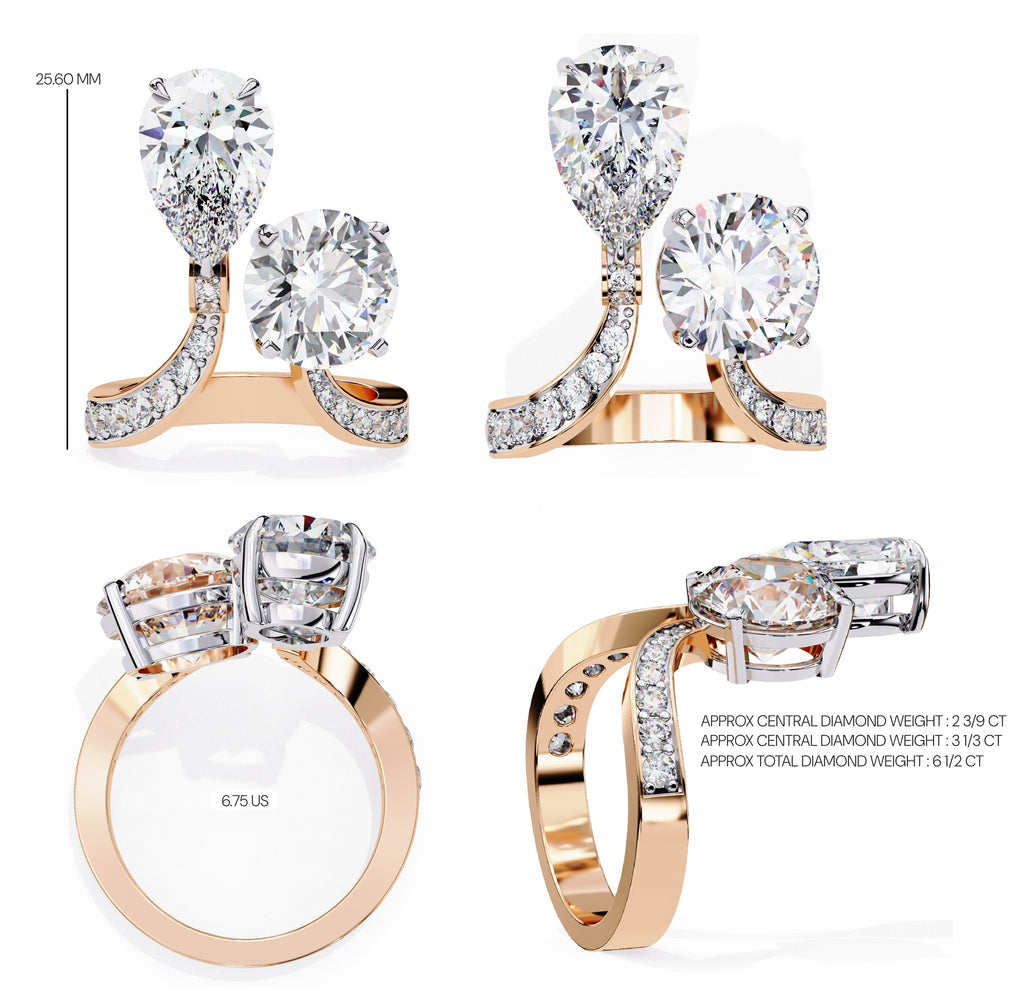 Radiant Central Brilliance Diamond Ring with Elegant Side Stones
