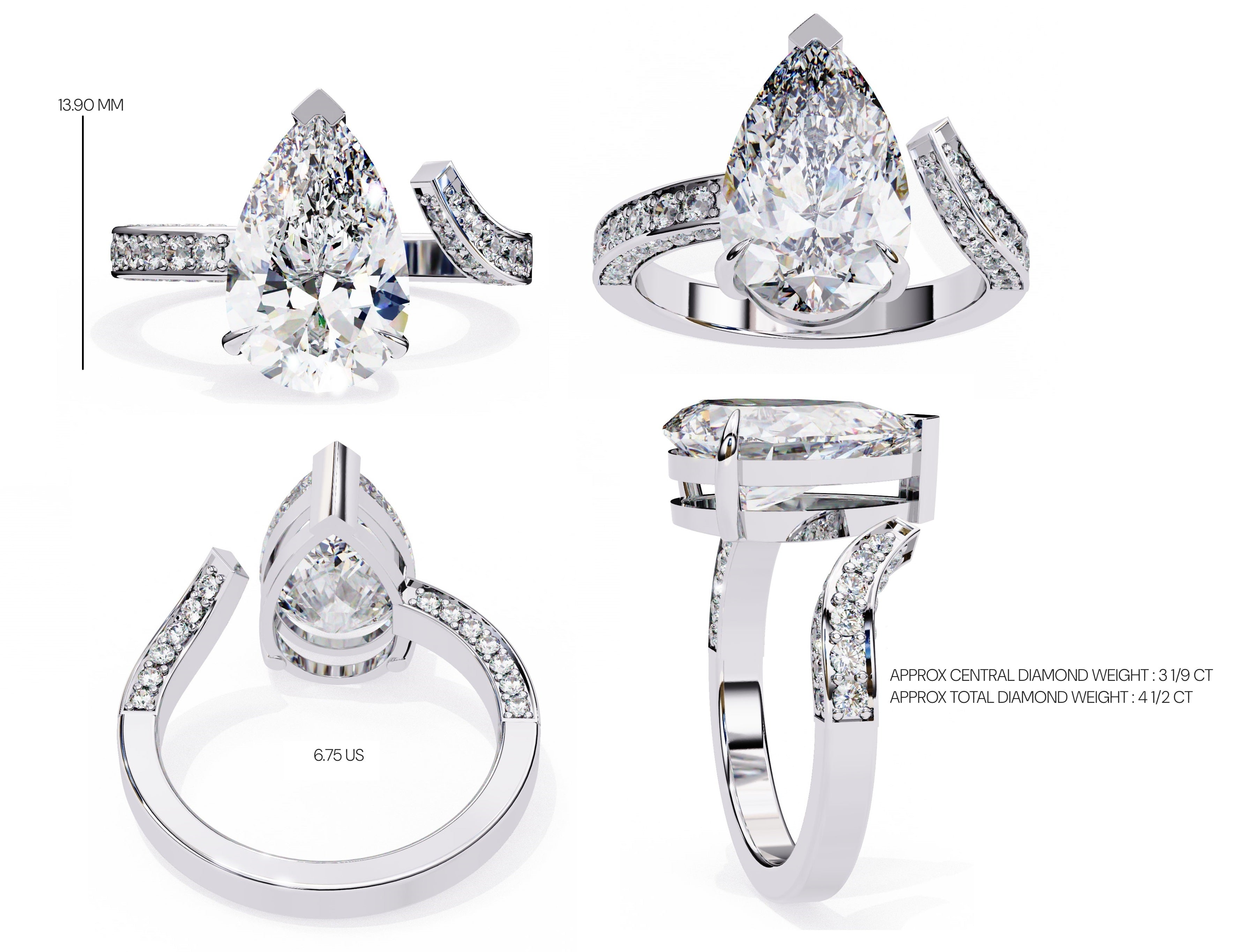 Elegant Side Stone Brilliance Diamond Ring