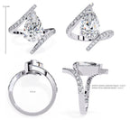 Radiant Central Stone Diamond Ring with Side Accents