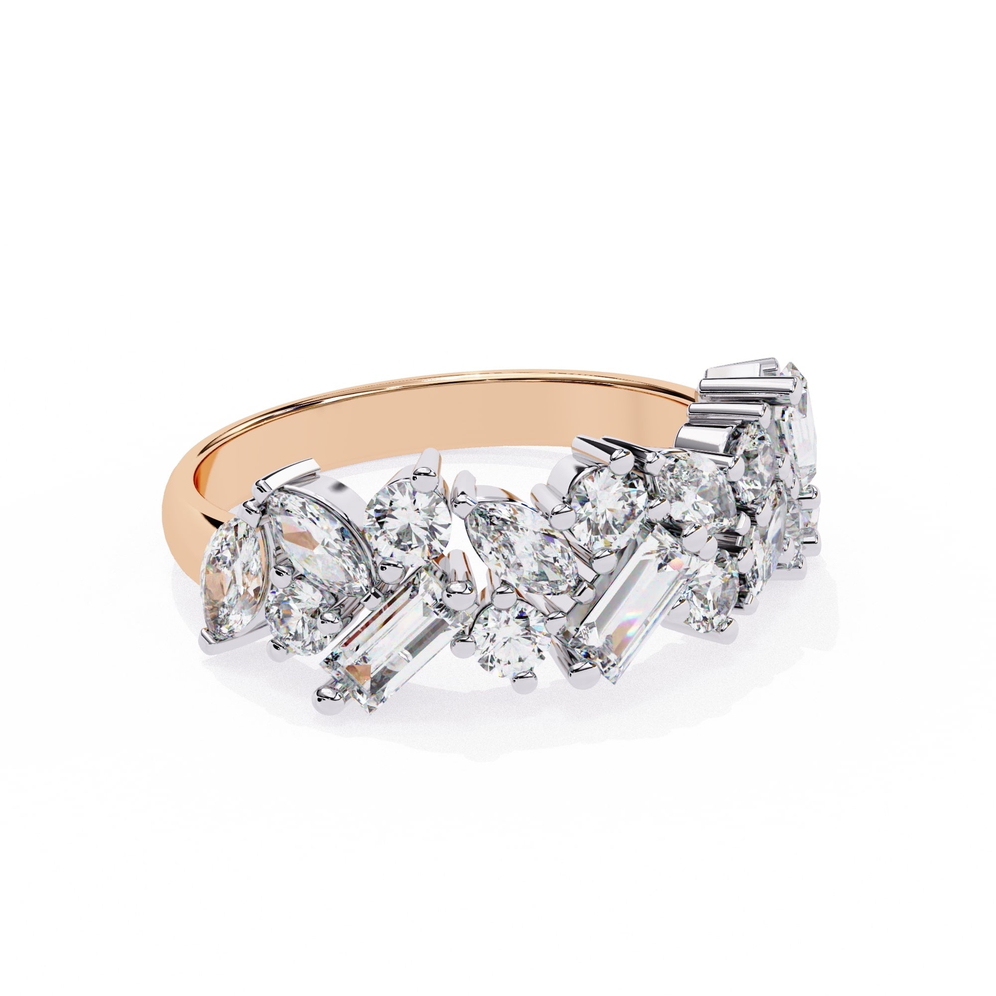 Radiant Brilliance Side Stone Diamond Ring