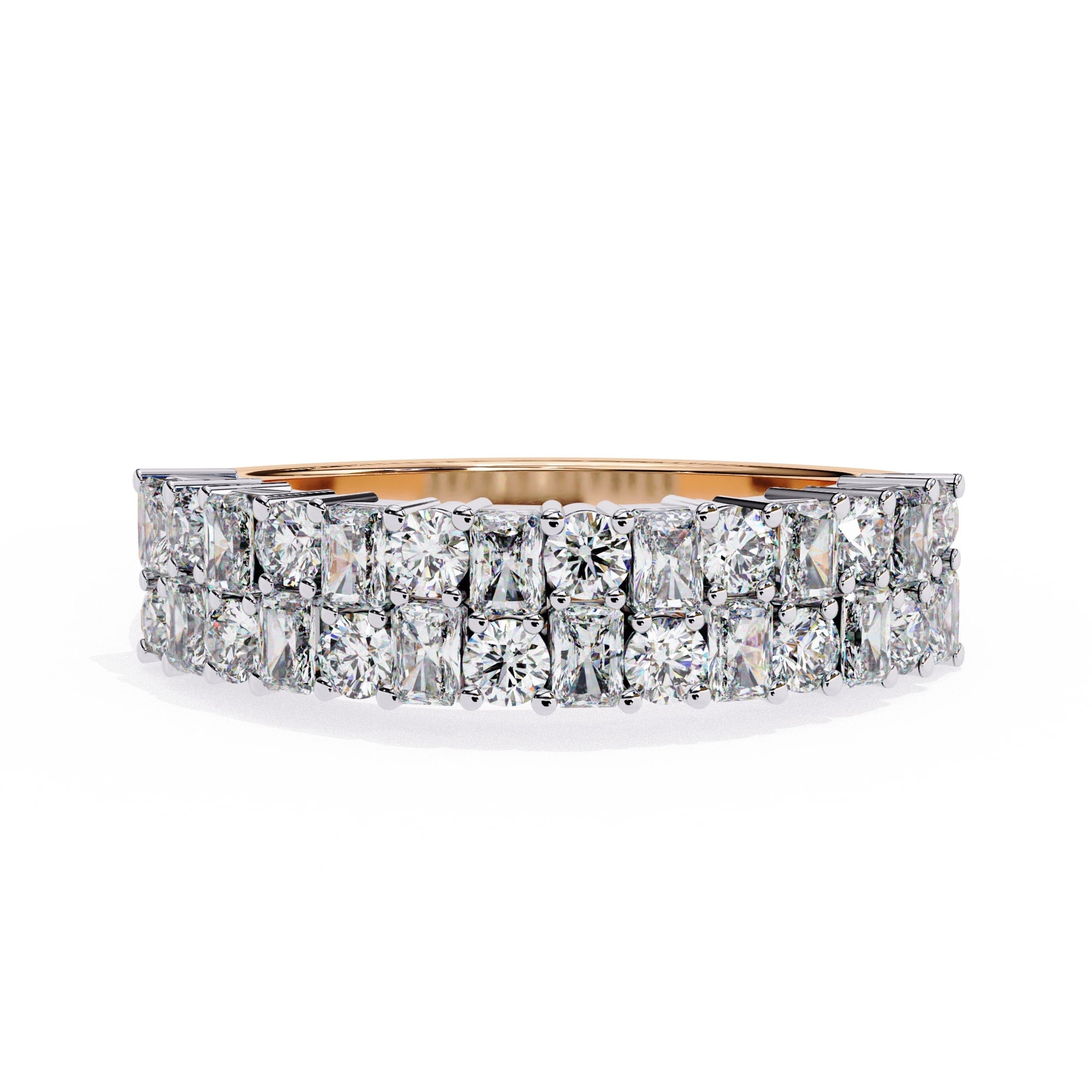 Radiant Diamond Side Stone Eternity Ring