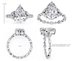 Radiant Central Stone Diamond Ring with Shimmering Side Accents