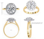 Elegant Central Stone Diamond Halo Ring