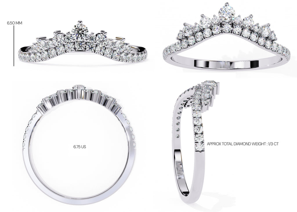 Radiant Diamond Side Stone Eternity Ring