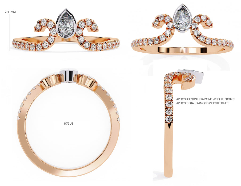 Elegant Central Stone Diamond Ring with Side Stone Accents
