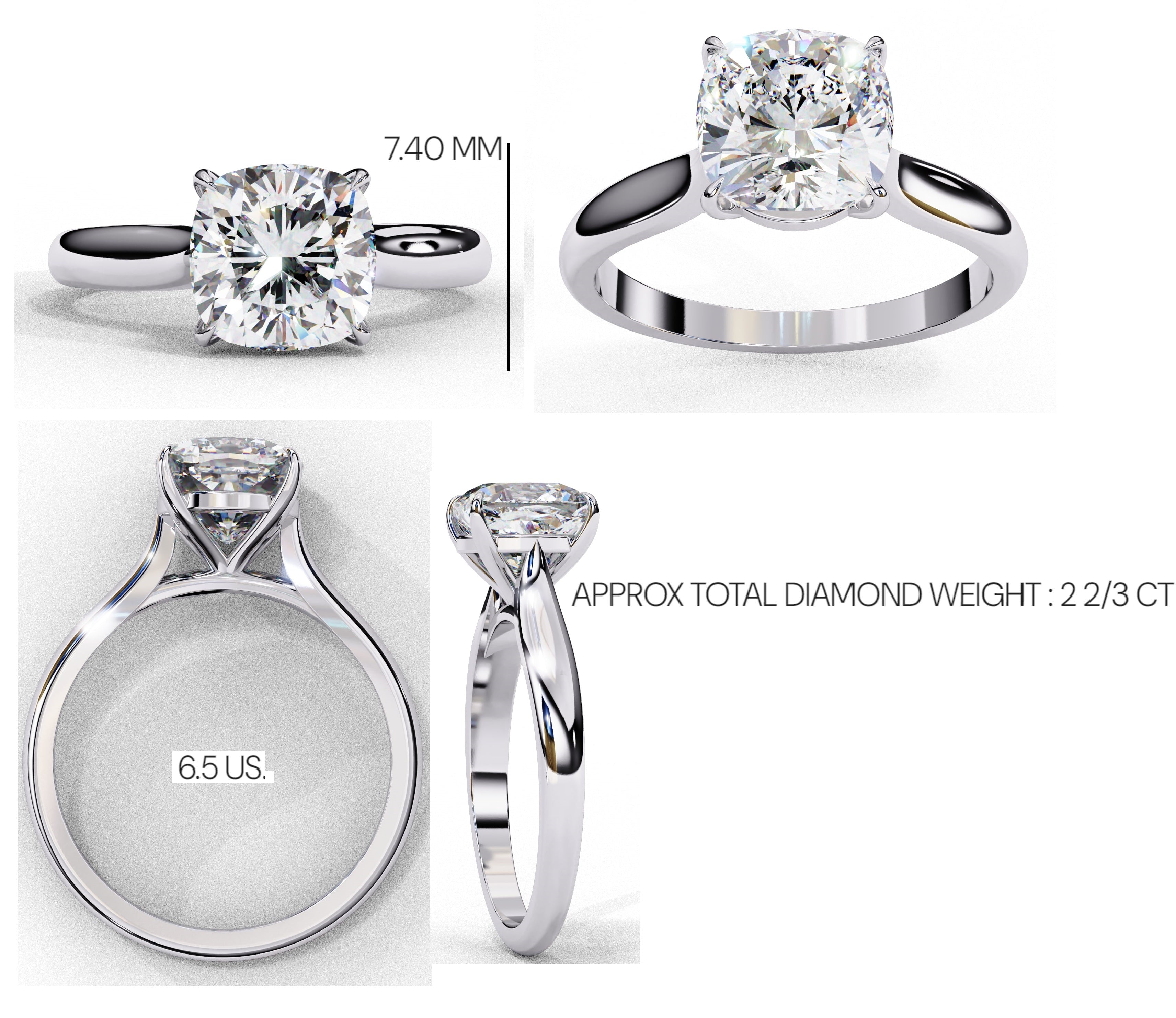 Elegant Central Stone Solitaire Ring