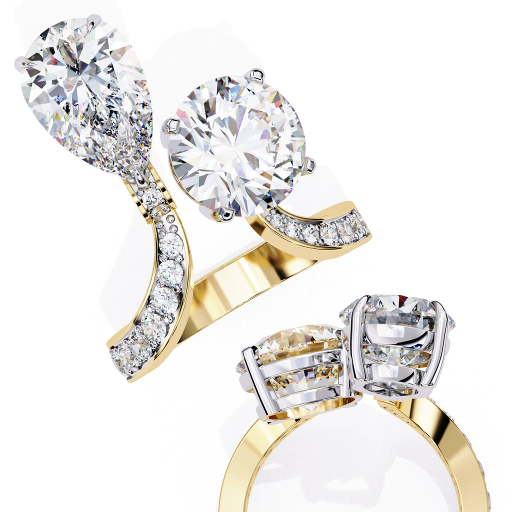 Radiant Central Brilliance Diamond Ring with Elegant Side Stones