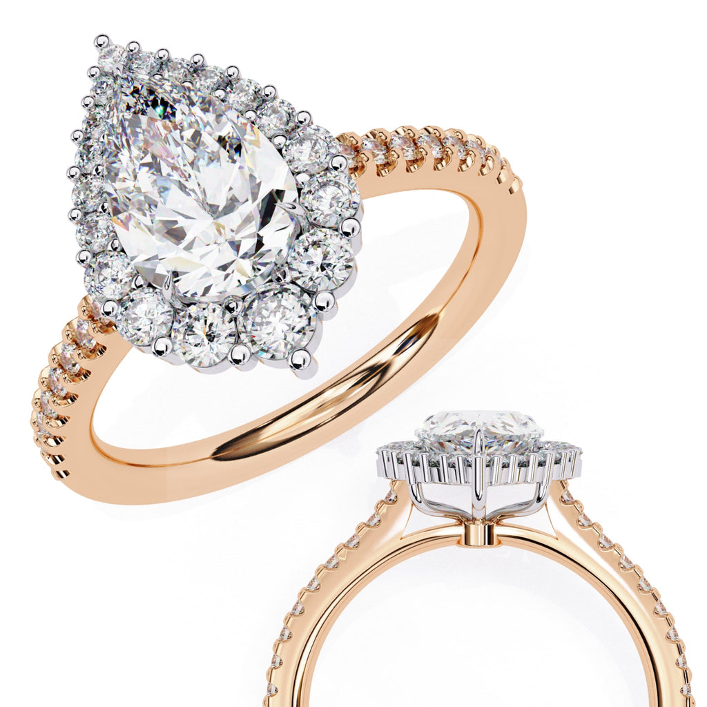 Radiant Central Stone Diamond Side Accent Ring