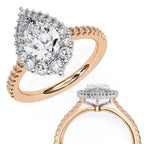 Radiant Central Stone Diamond Side Accent Ring