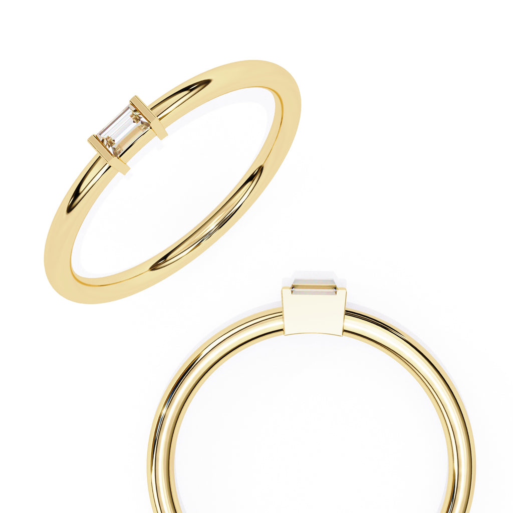 Radiant Solitaire Central Stone Ring
