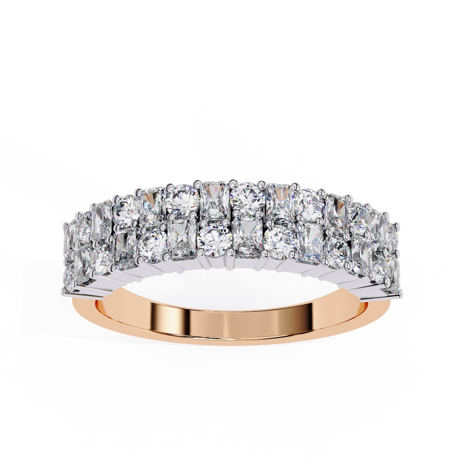 Radiant Diamond Side Stone Eternity Ring