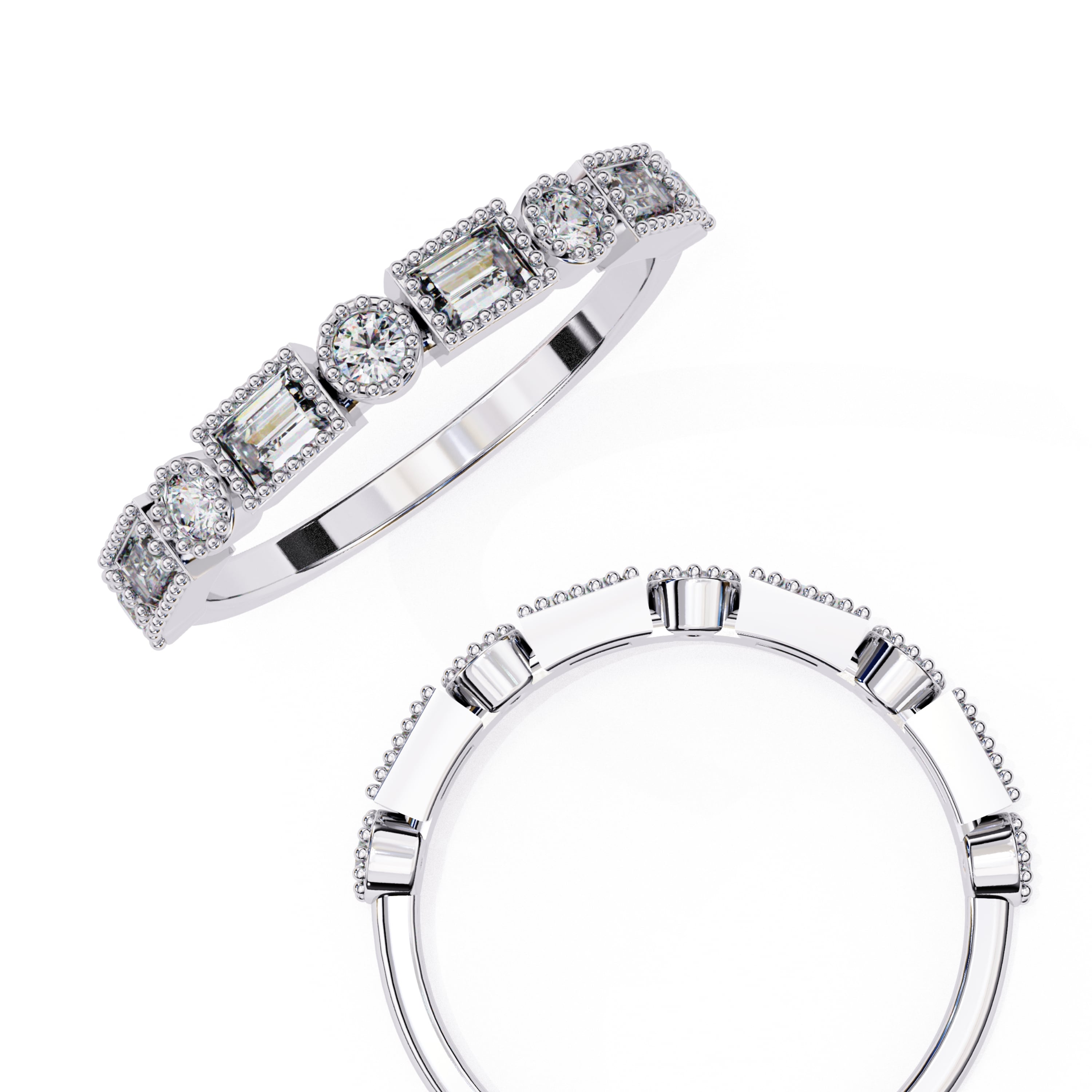 Elegant Diamond Side Stone Brilliance Ring
