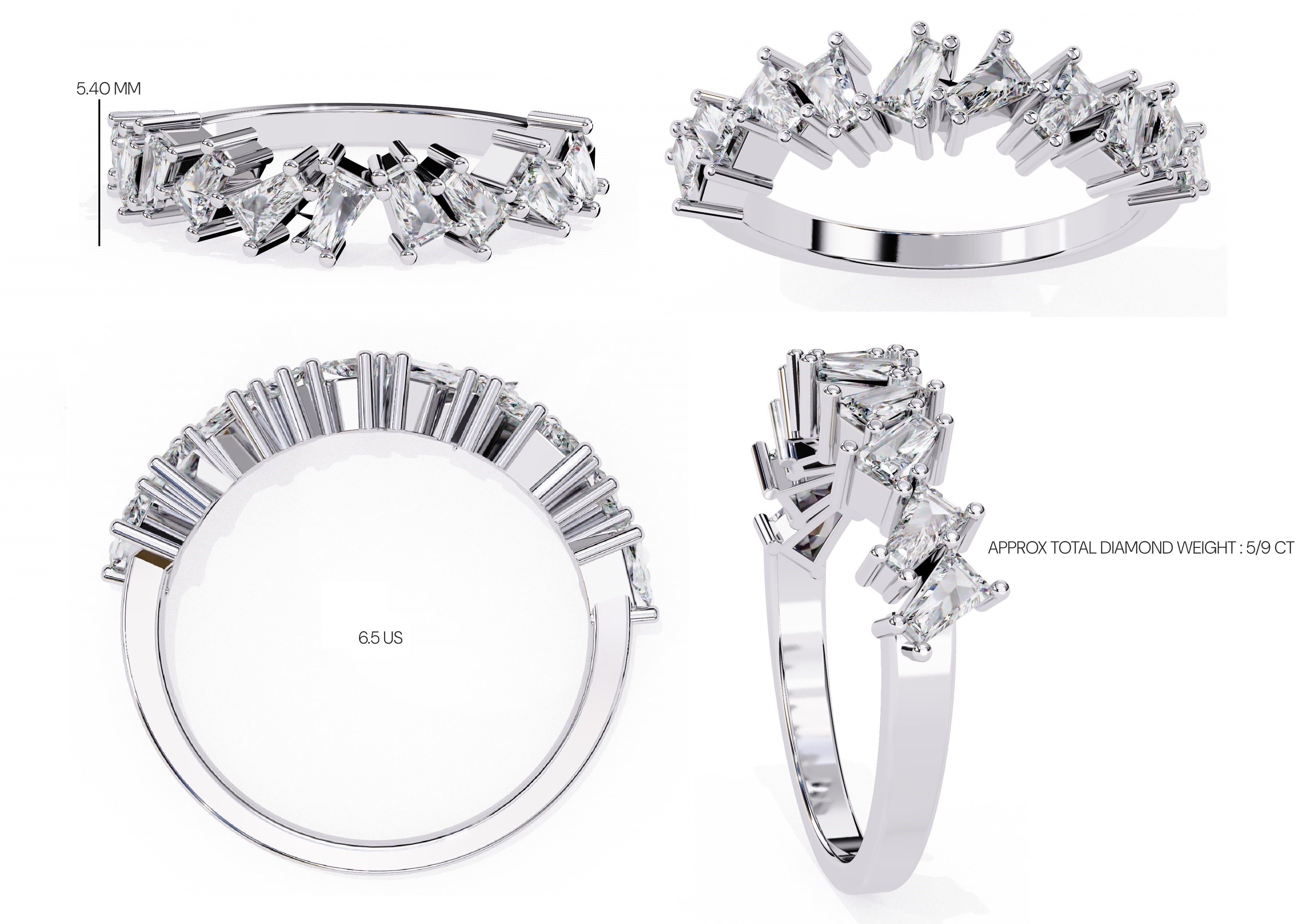 Sparkling Side Stone Diamond Eternity Ring
