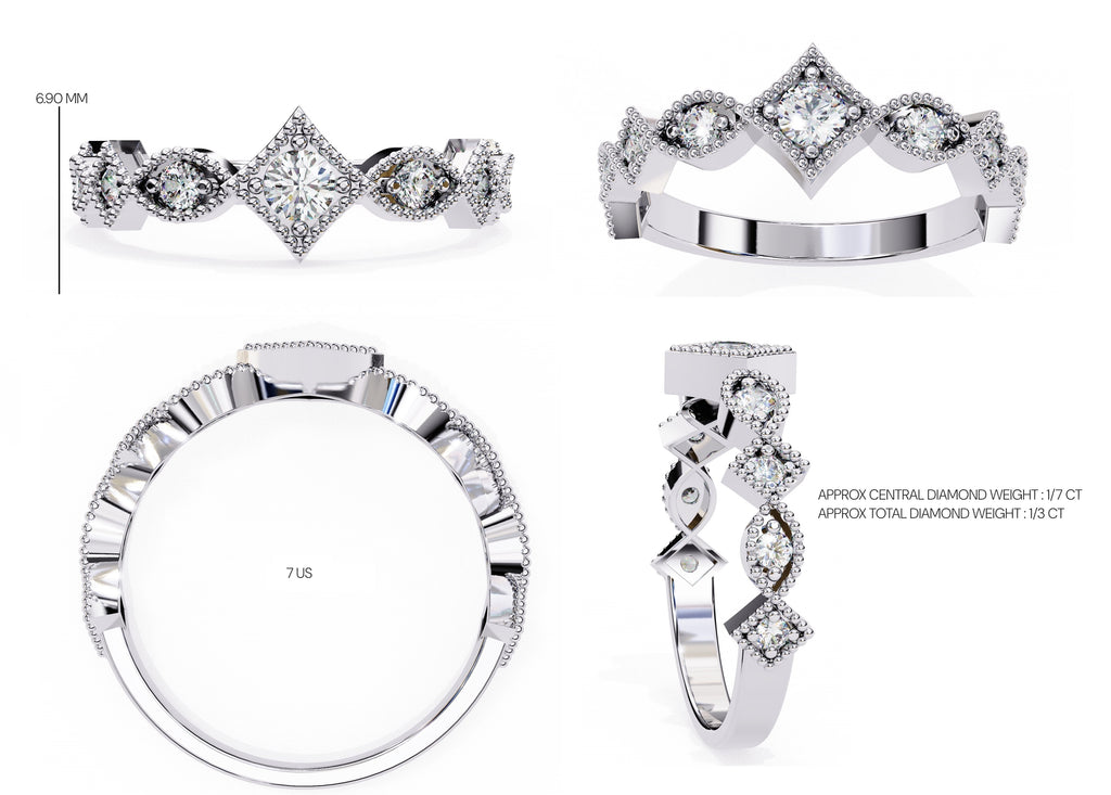 Elegant Diamond Side Stone Brilliance Ring