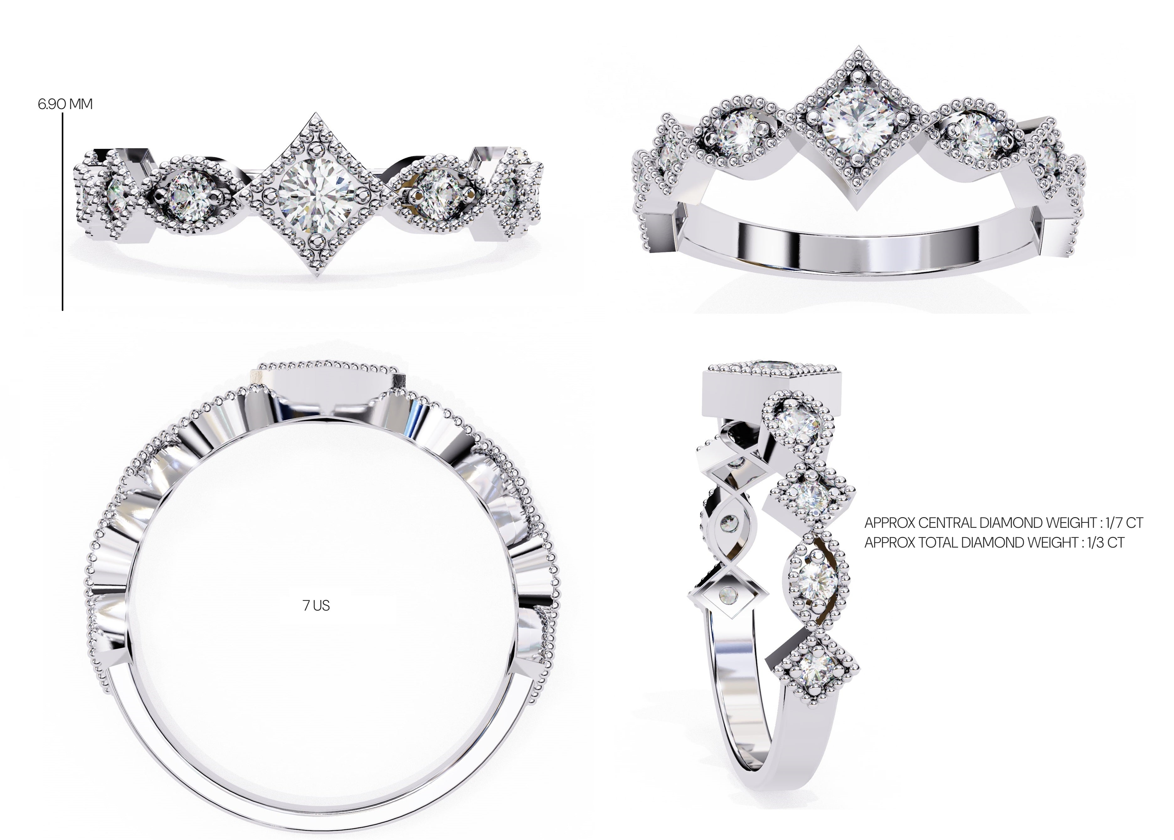 Elegant Diamond Side Stone Brilliance Ring