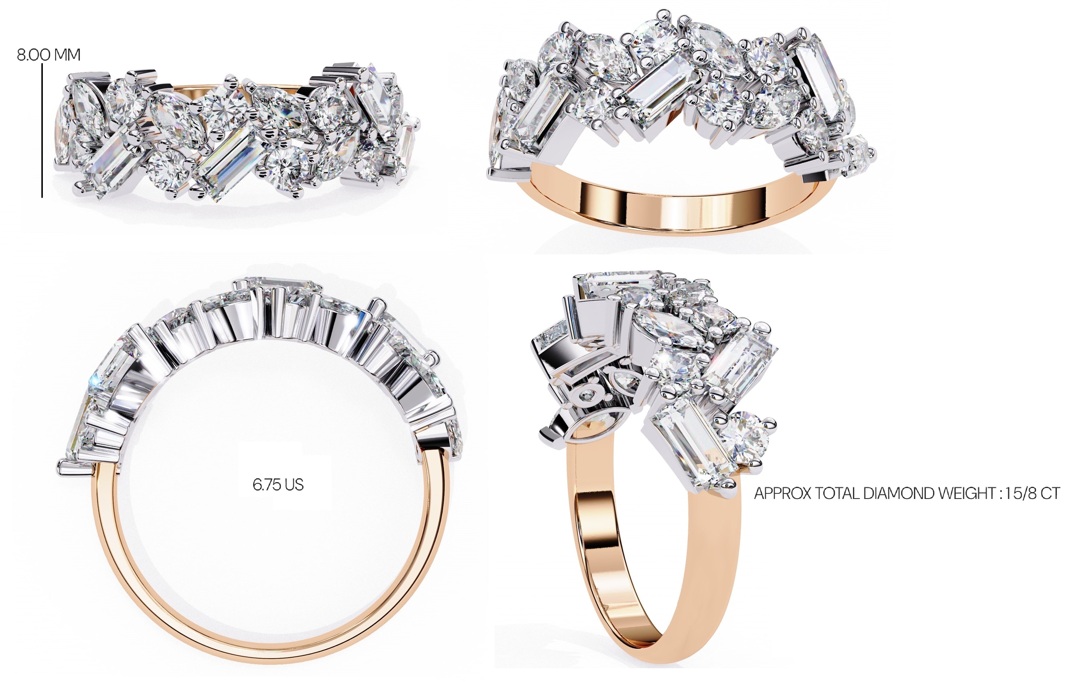 Radiant Brilliance Side Stone Diamond Ring