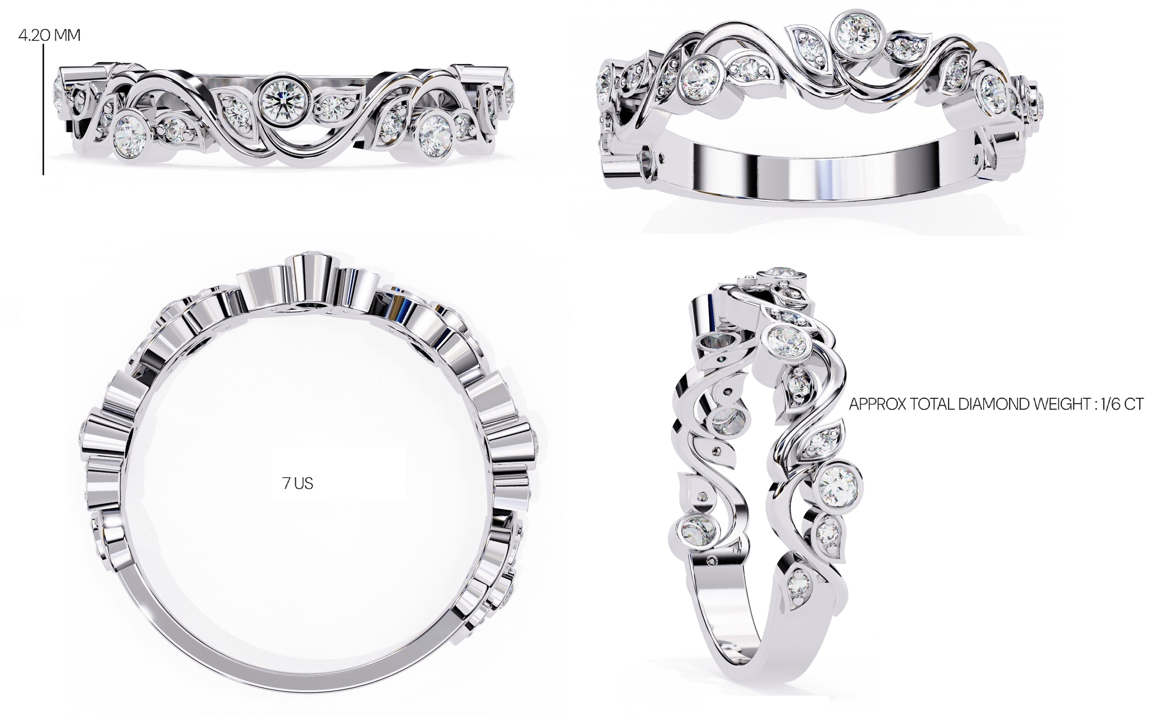 Elegant Diamond Side Stone Brilliance Ring