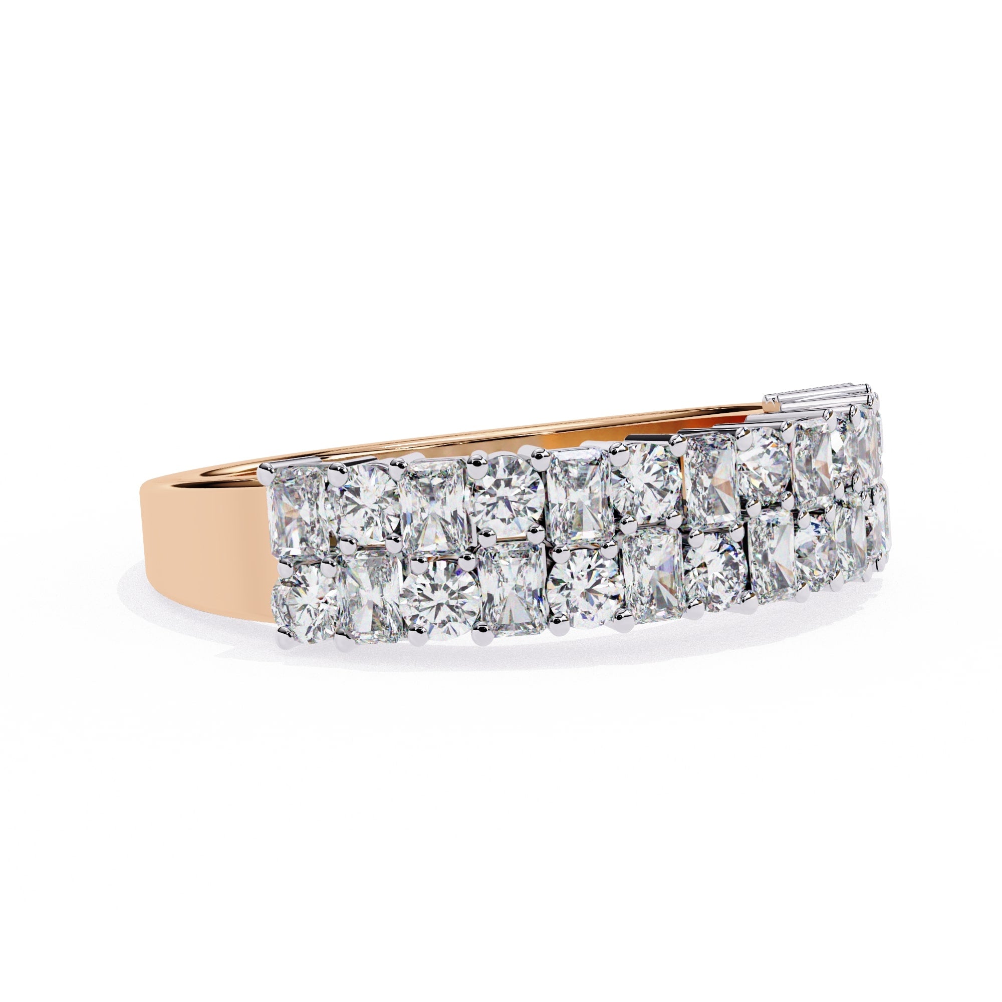 Radiant Diamond Side Stone Eternity Ring