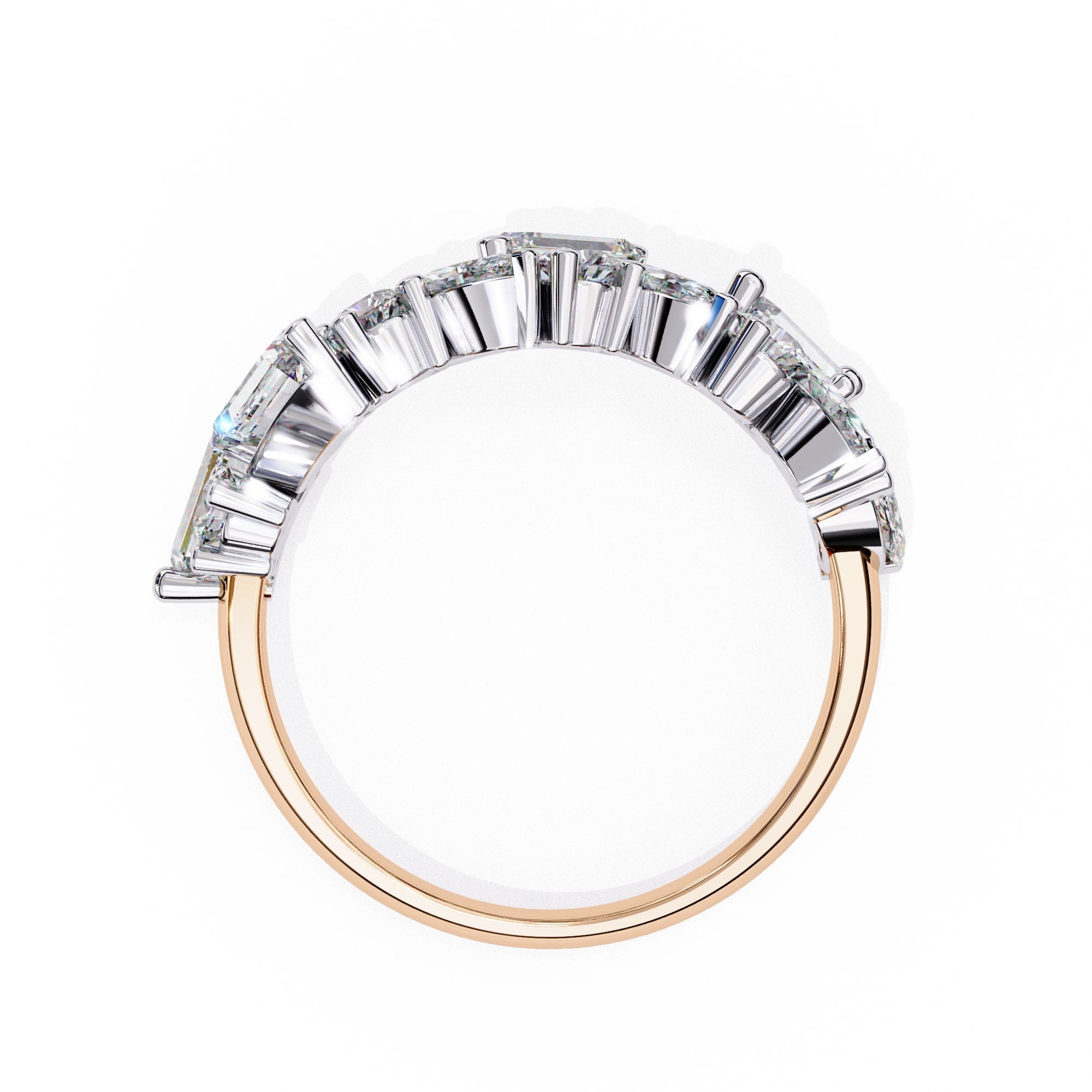 Radiant Brilliance Side Stone Diamond Ring