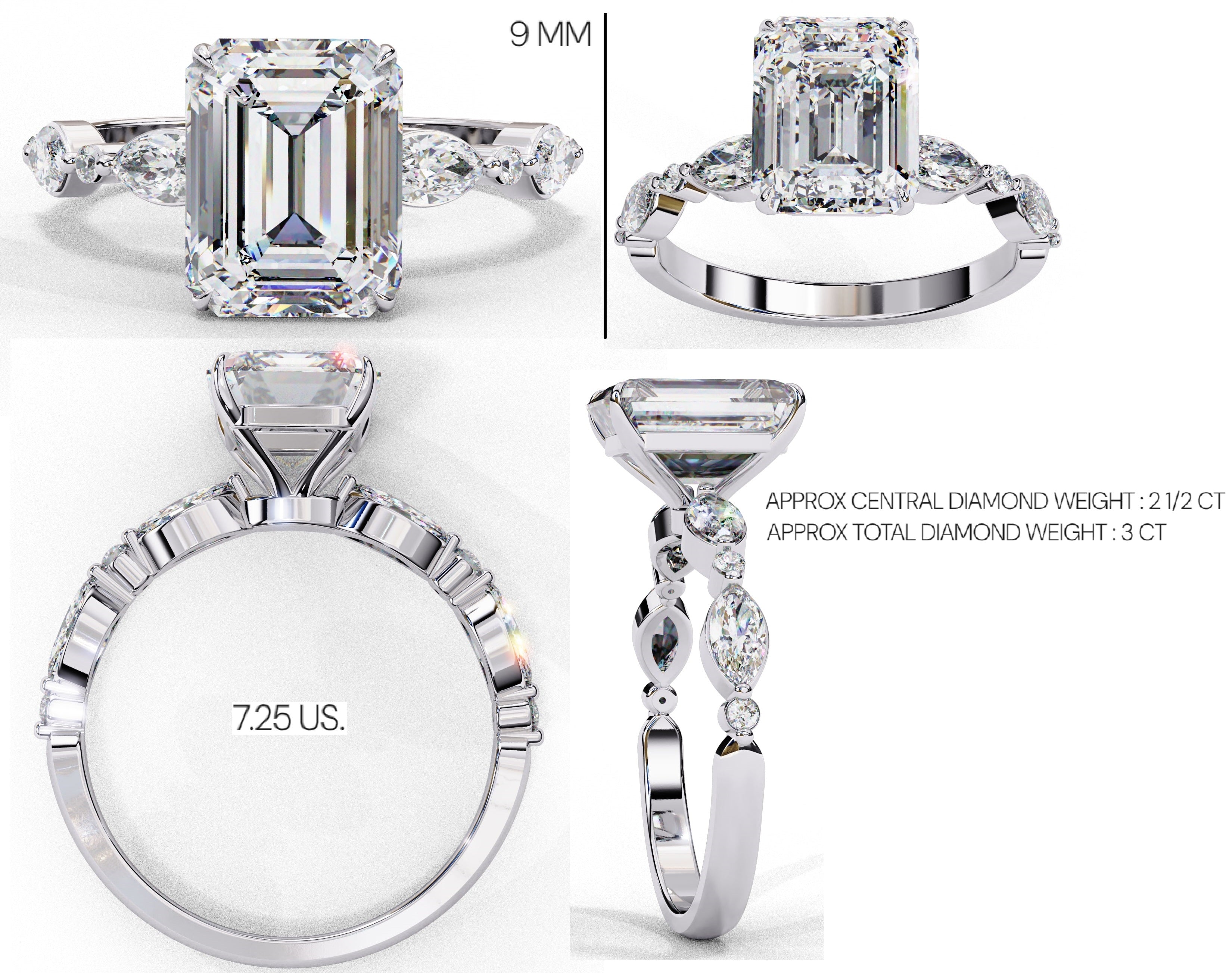 Elegant Central Stone Diamond Ring with Brilliant Side Accents