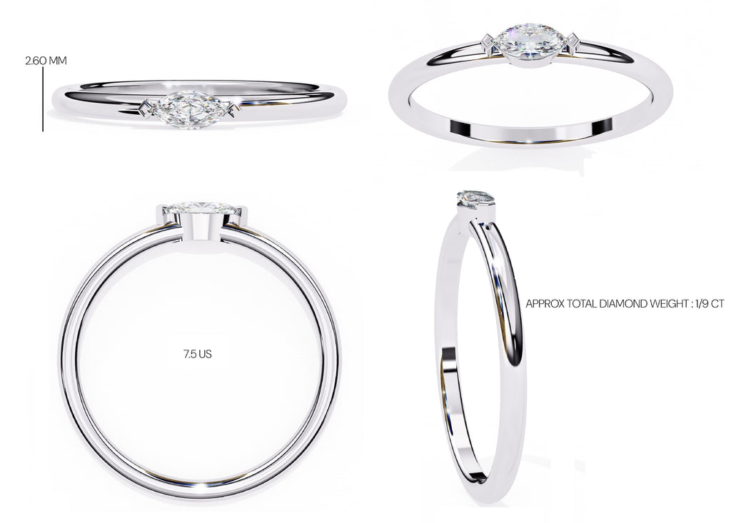 Radiant Solitaire Central Stone Ring