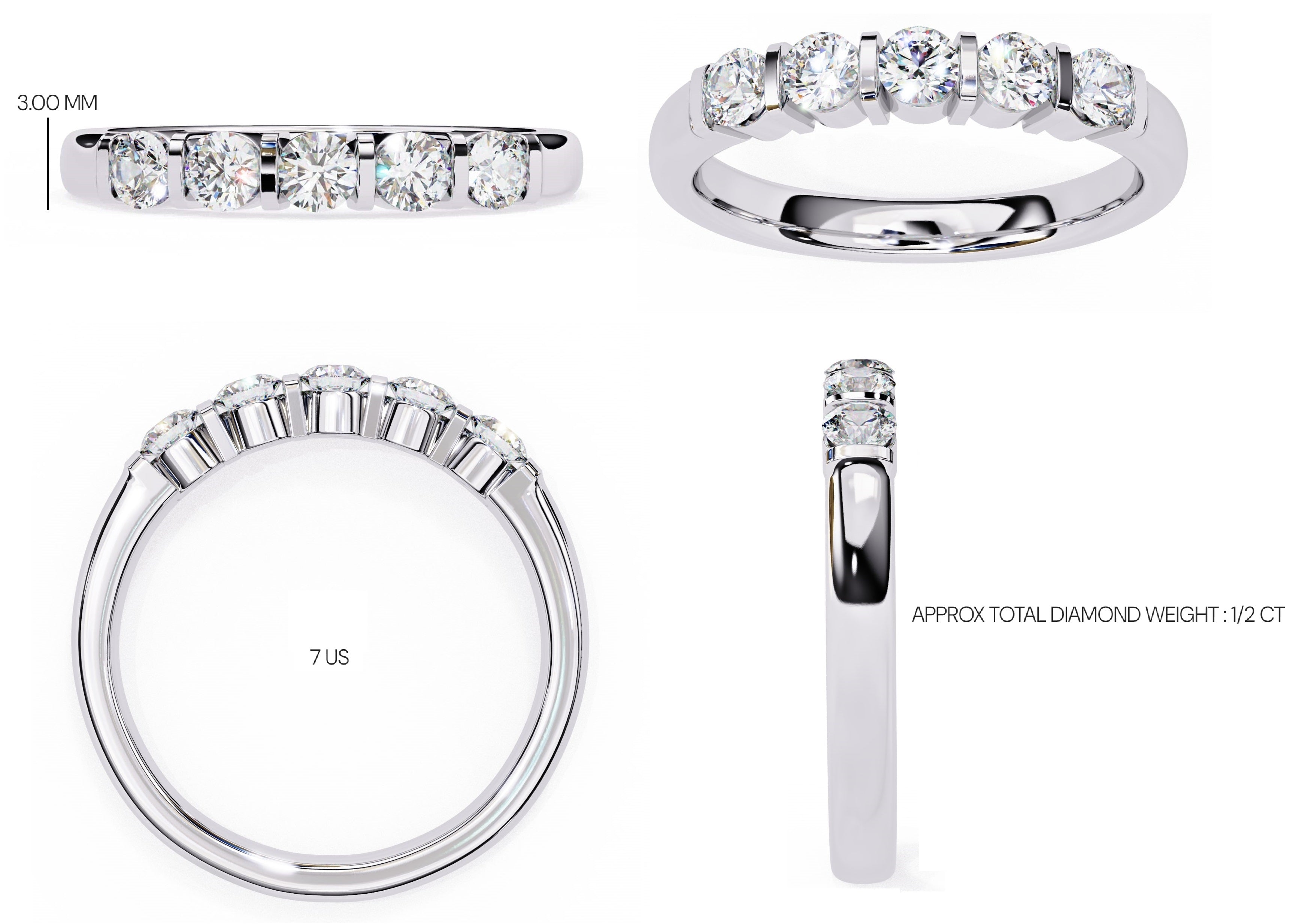 Radiant Side Stone Brilliance Ring