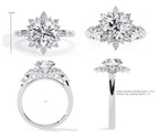 Radiant Central Stone Diamond Ring with Sparkling Side Accents