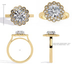Elegant Central Stone Diamond Ring with Side Brilliance