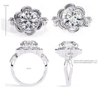 Radiant Central Stone Diamond Ring with Shimmering Side Accents
