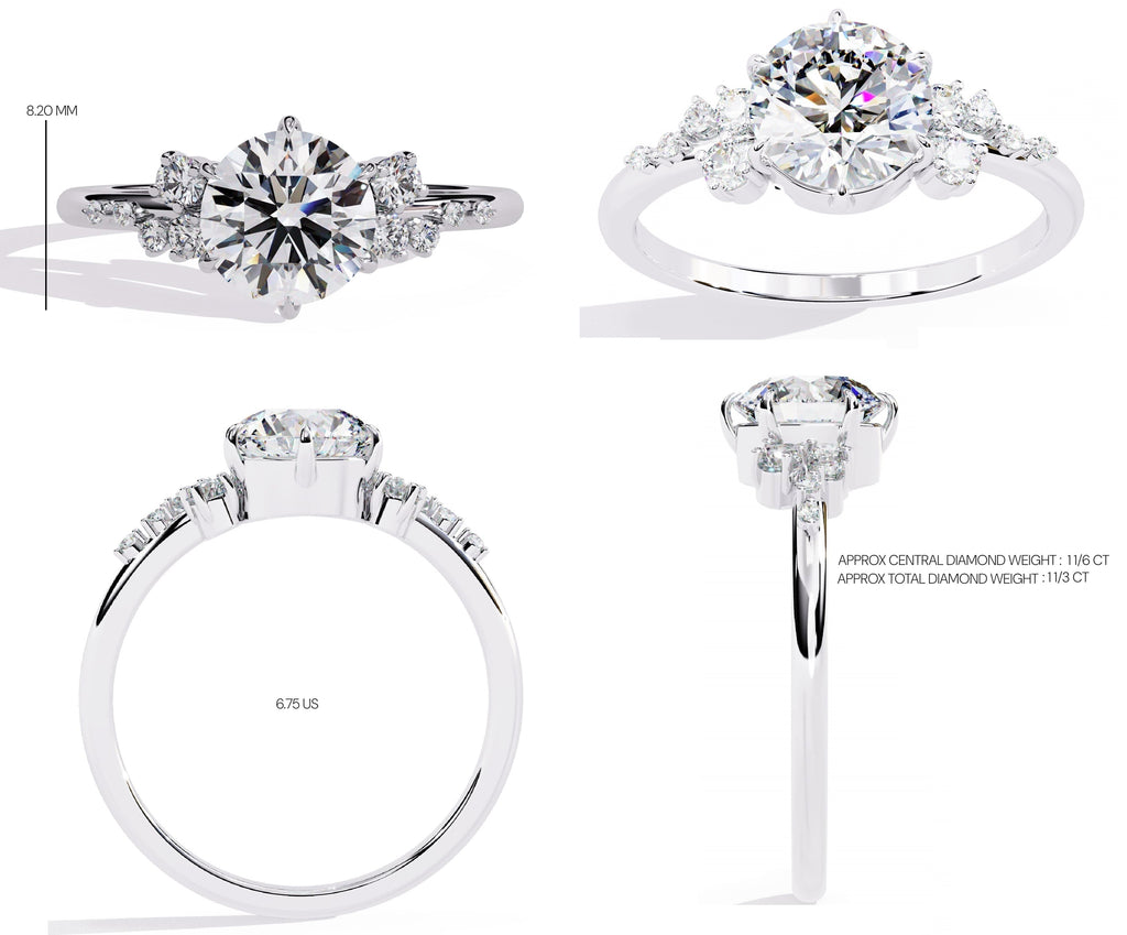 Elegant Central Stone Brilliance Ring with Side Accents