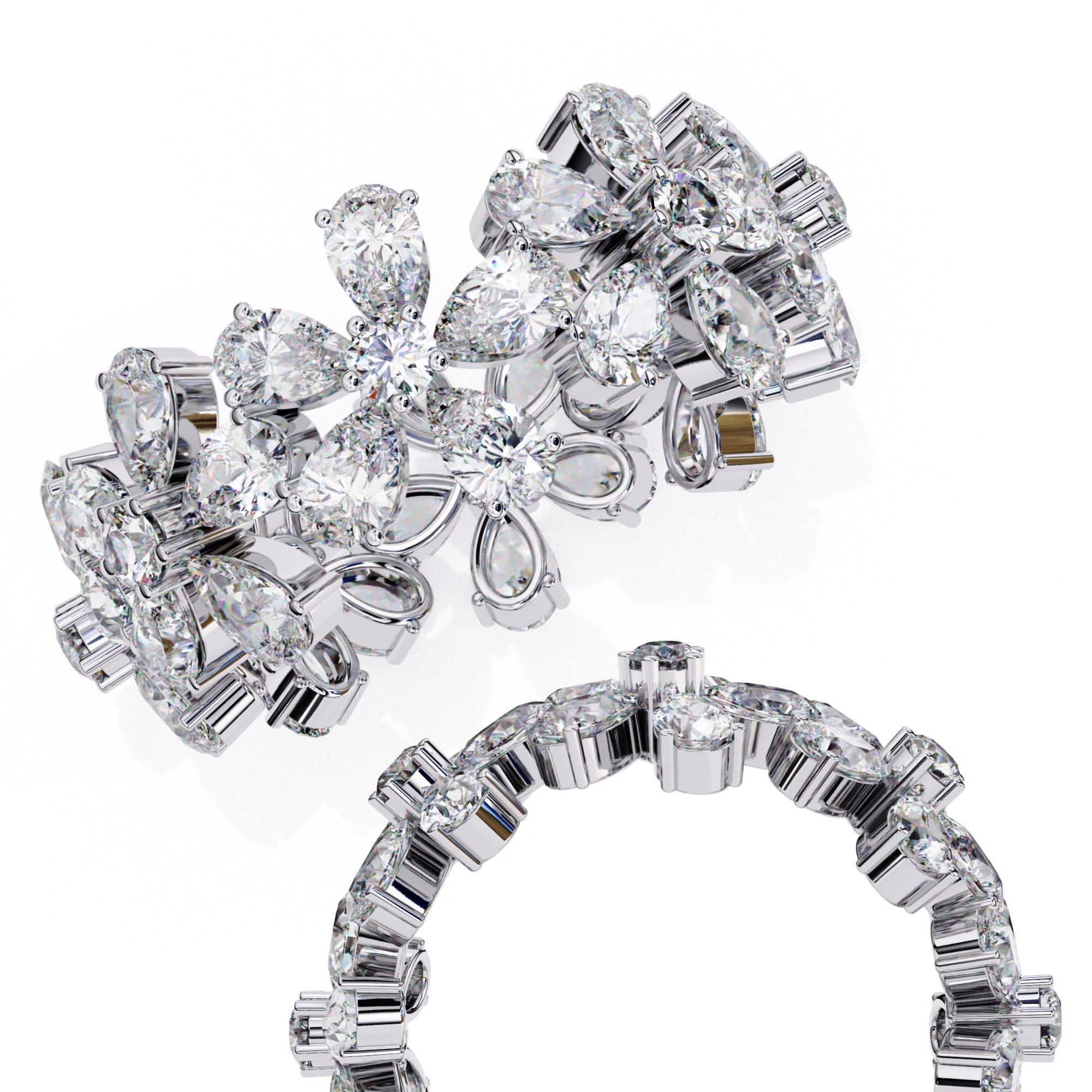 Elegant Diamond Side Stone Brilliance Ring