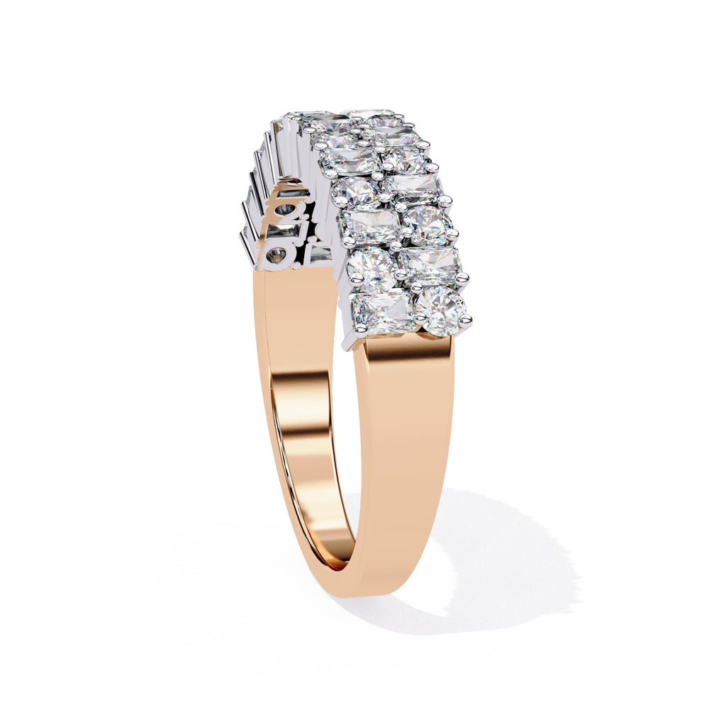 Radiant Diamond Side Stone Eternity Ring