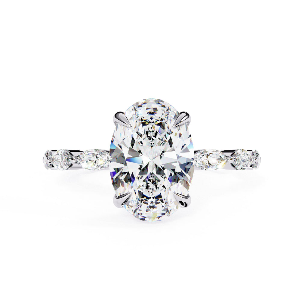 Elegant Diamond Central Stone Ring with Brilliant Side Accents