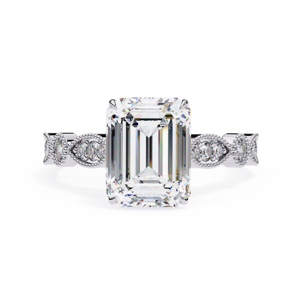 Elegant Central Stone Diamond Ring with Side Accents