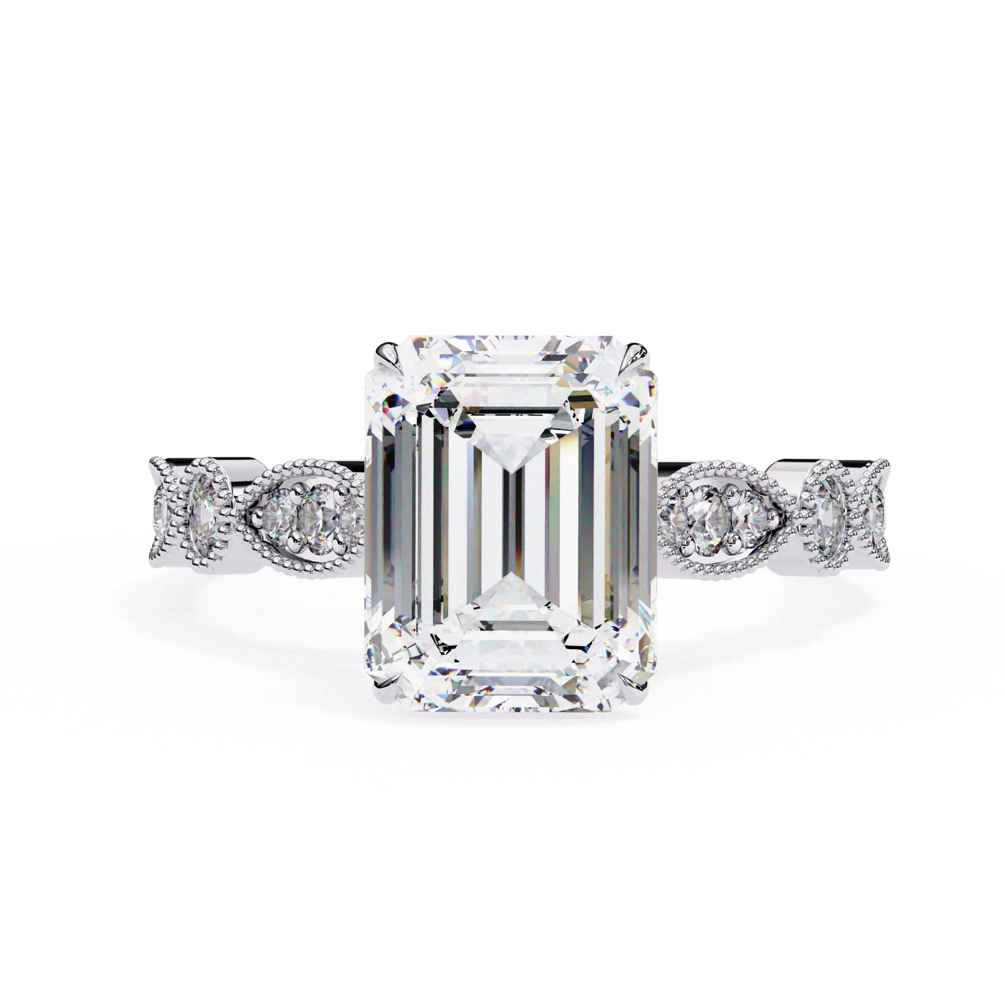 Elegant Central Stone Diamond Ring with Side Accents