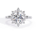 Radiant Central Stone Diamond Ring with Sparkling Side Accents
