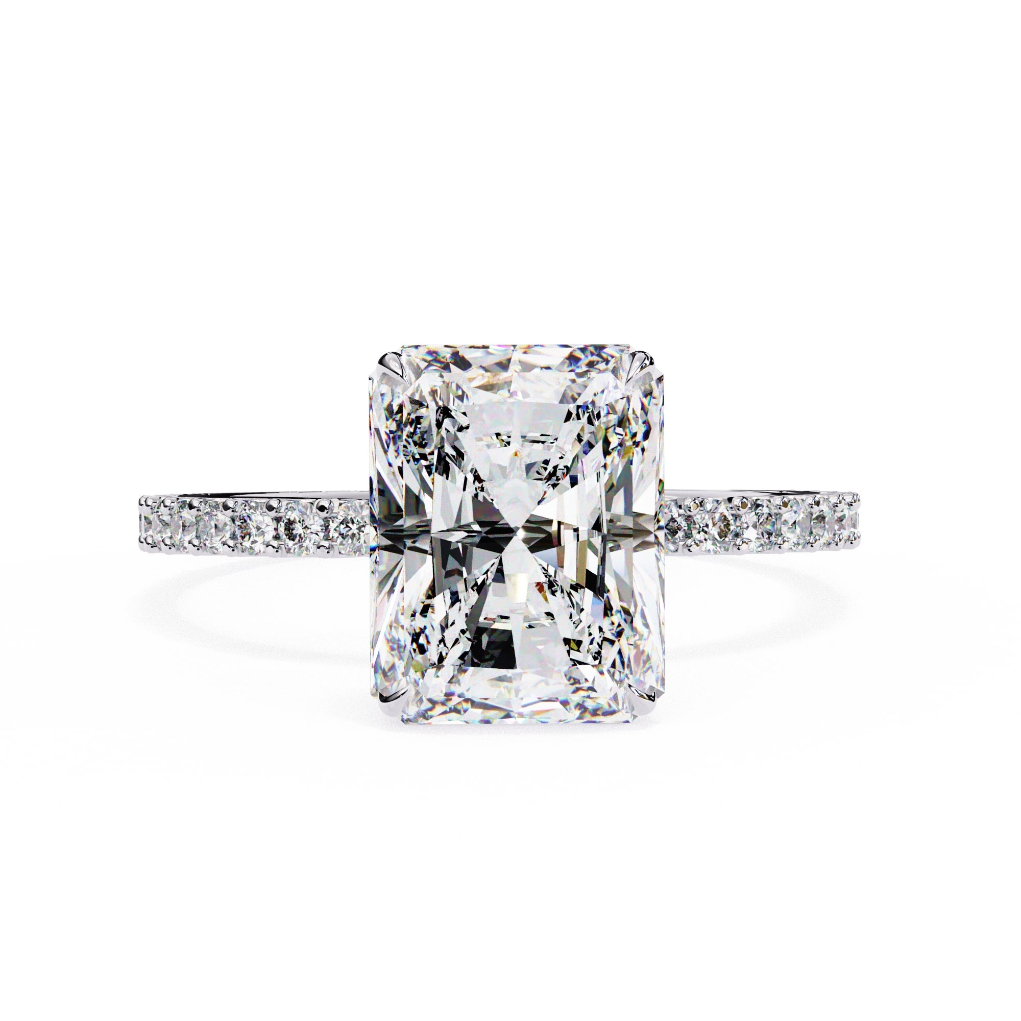 Radiant Central Stone Diamond Halo Ring