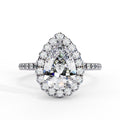 Elegant Central Stone Diamond Halo Ring