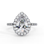 Elegant Central Stone Diamond Halo Ring