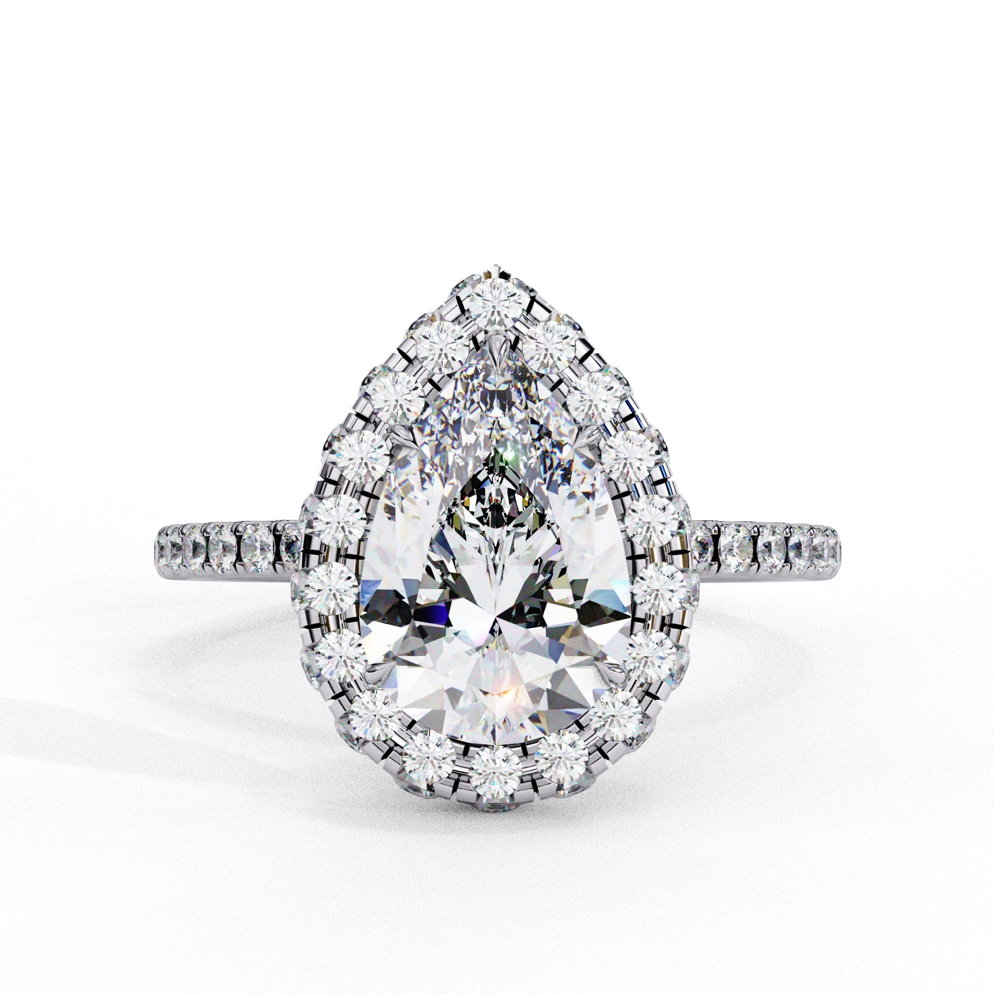 Elegant Central Stone Diamond Halo Ring