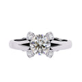 Elegant Diamond Central Stone Ring with Brilliant Side Accents