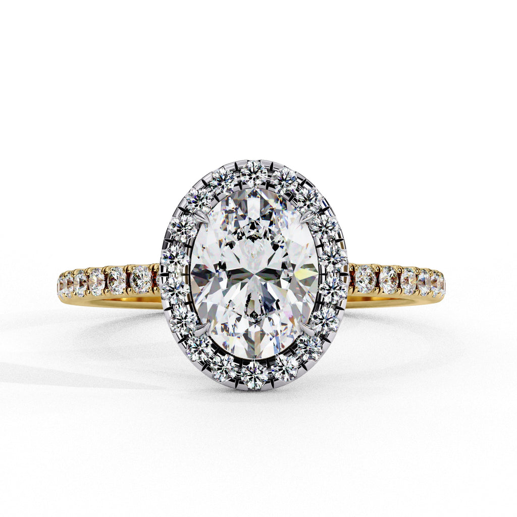 Elegant Diamond Central Stone Ring with Side Accents