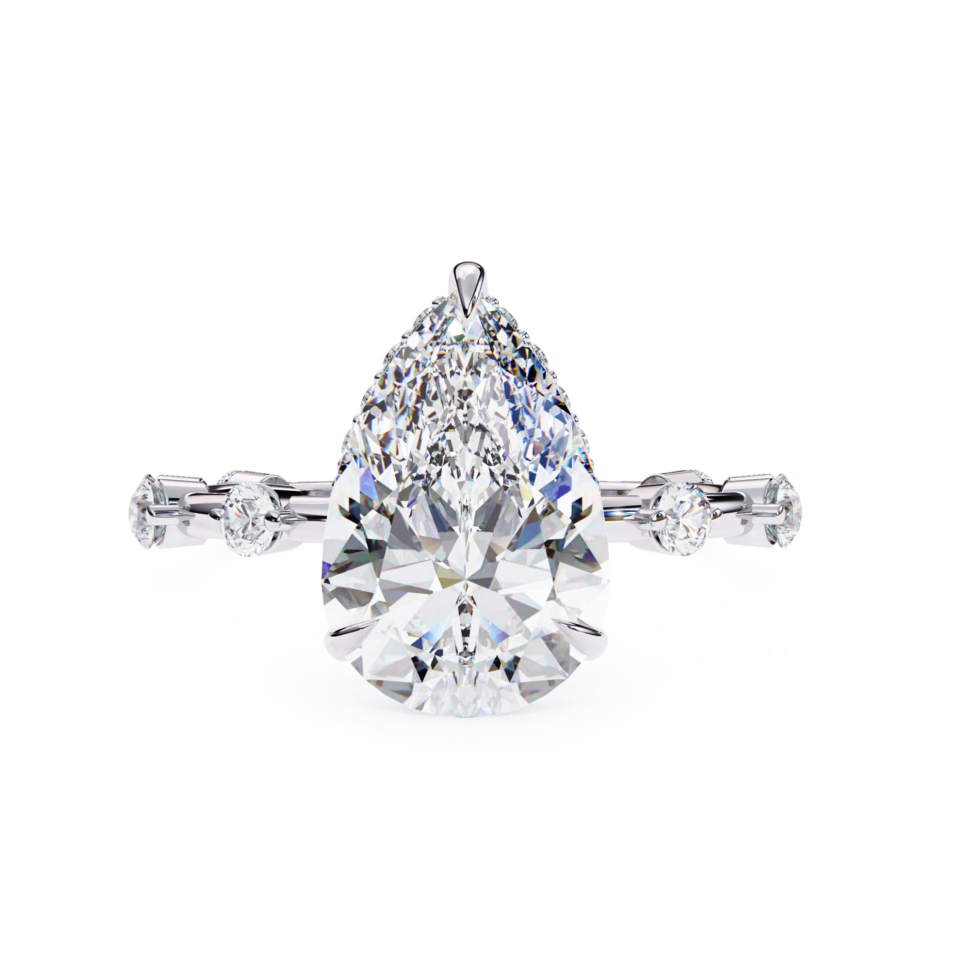 Elegant Central Stone Diamond Ring with Radiant Side Accents