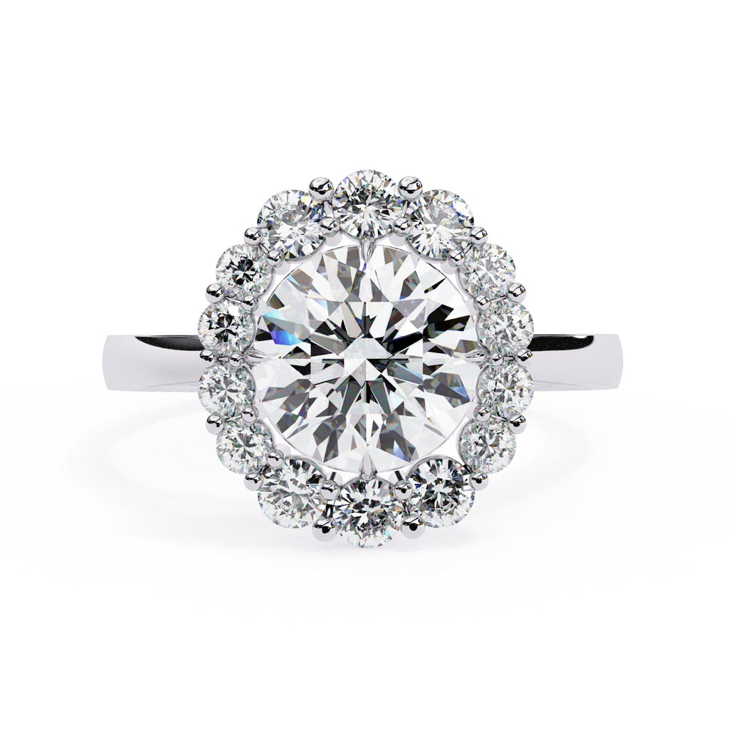 Elegant Central Stone Diamond Halo Ring