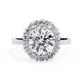 Elegant Central Stone Diamond Halo Ring