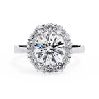 Elegant Central Stone Diamond Halo Ring