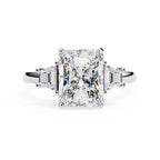 Radiant Central Stone Diamond Side Accents Ring