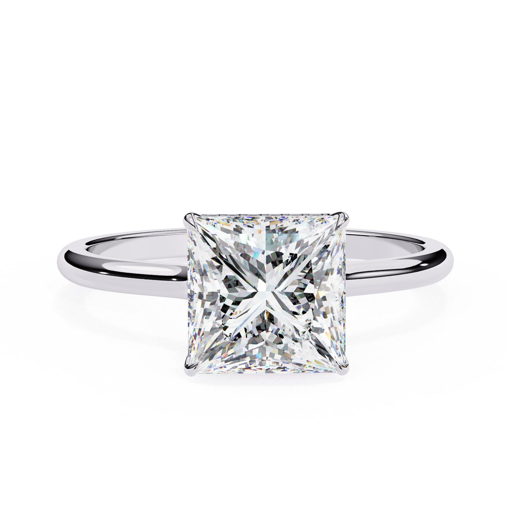 Elegant Central Stone Diamond Ring with Side Stone Brilliance