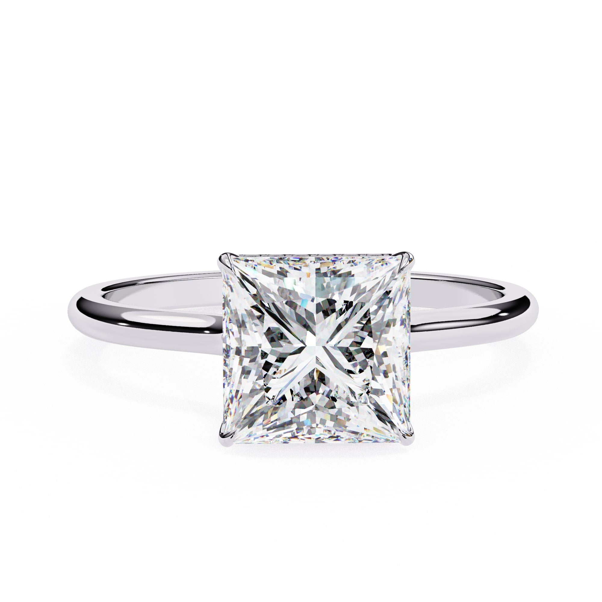 Elegant Central Stone Diamond Ring with Side Stone Brilliance