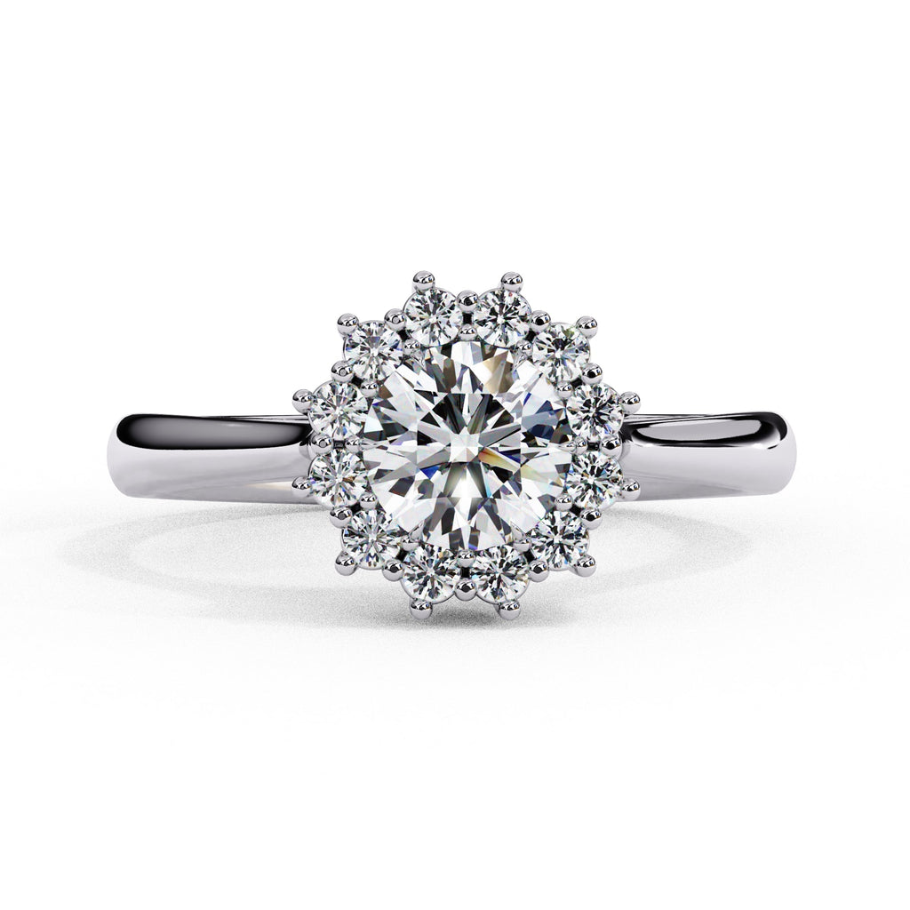 Elegant Central Stone Diamond Ring with Side Stone Brilliance